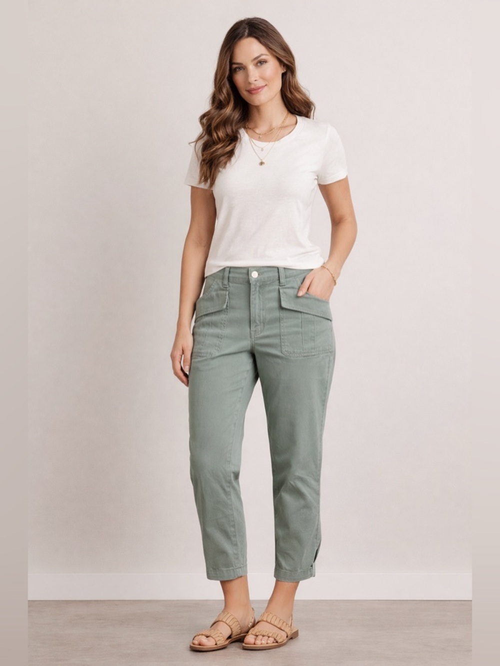 Democracy Absolution Slimming Utility Cargo Pants Sage Green 8